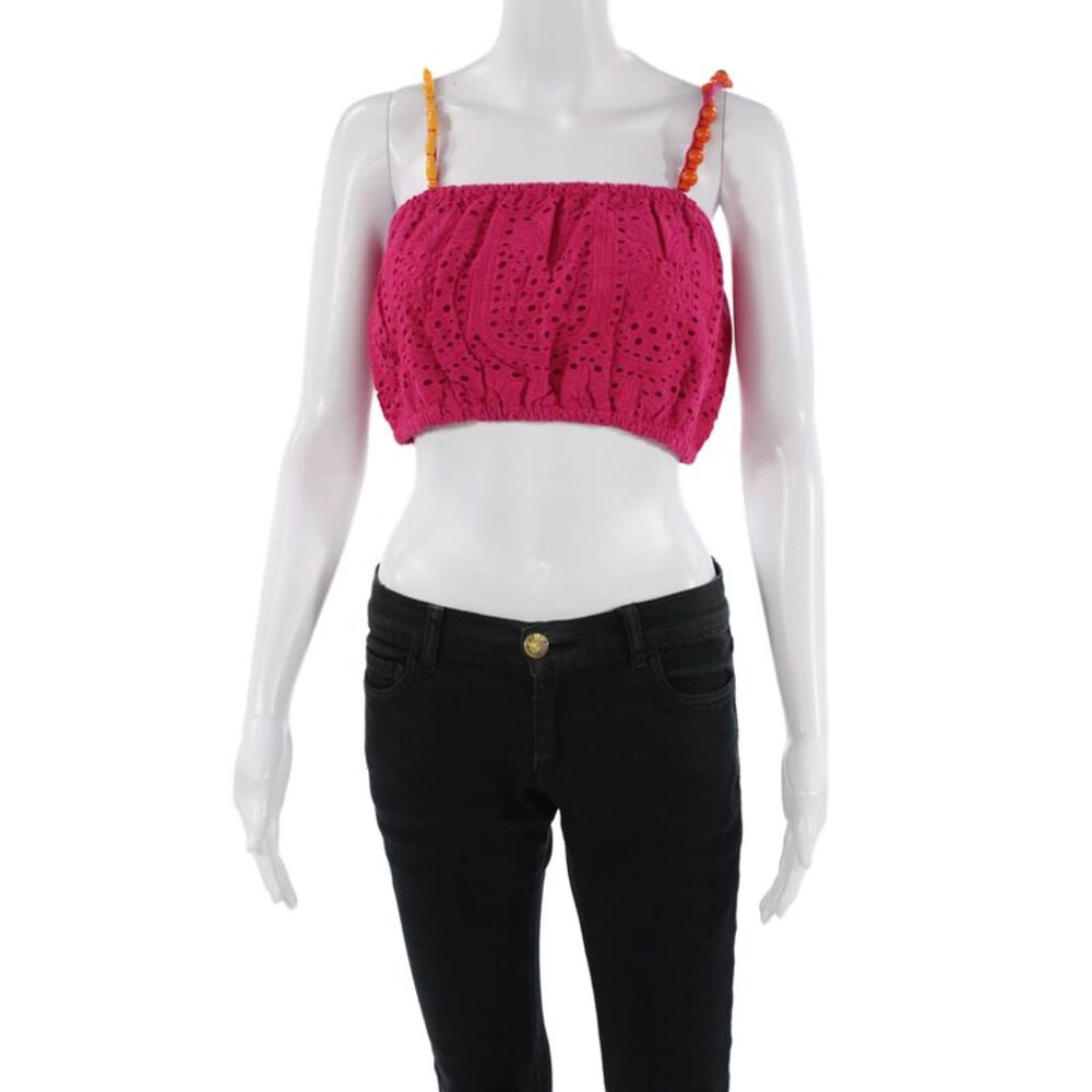 SUNDRESS Womens Ivana Top - Pineapple Eyelet Fuchsia Size M